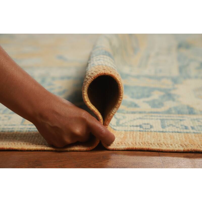 Hand Knotted Oriental 100% Wool Carpet Transitional All-Over Oranges & Rust Oushak Area Rug - 14' 0'' X 10' 5''