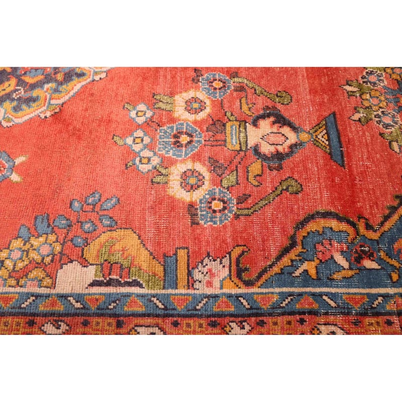 ECARPETGALLERY Hand-knotted Kayseri Vintage Light Red Wool Rug - 6'8 x 10'4