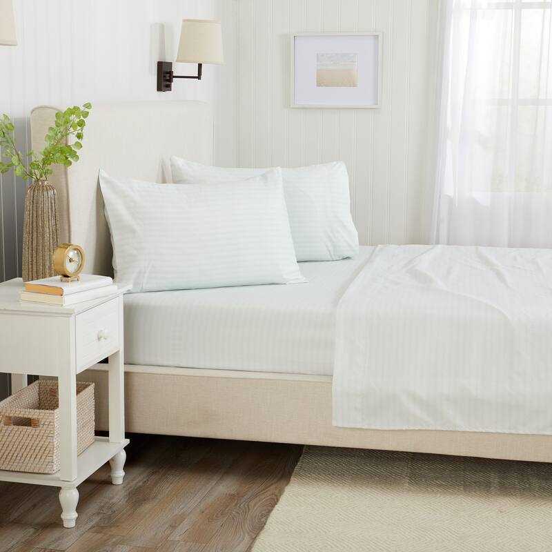 Premium Striped Microfiber Sheet Set