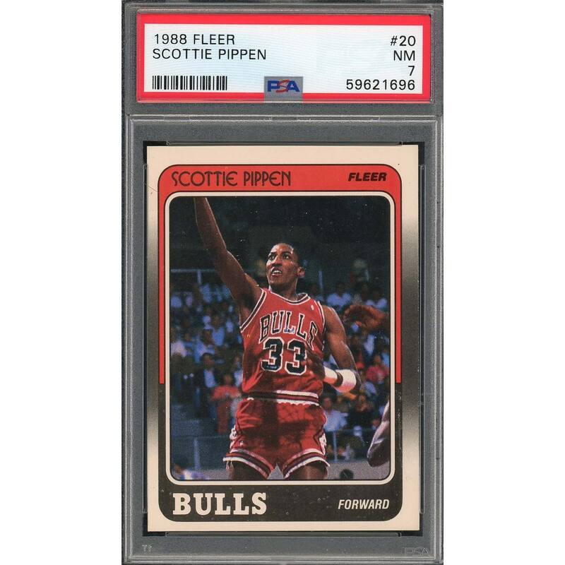 Scottie Pippen 1988 Fleer Basketball Rookie Card RC #20 Graded PSA 7 - 8'6" x 11'6"