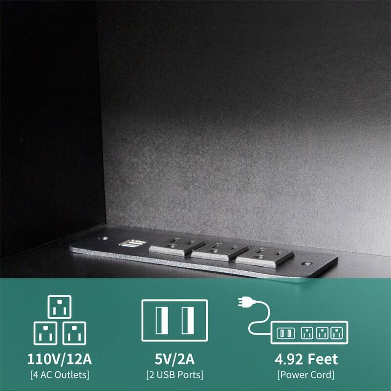 Wall Mounted TV Stand with Led Lights & Power Outlet for Living Room
