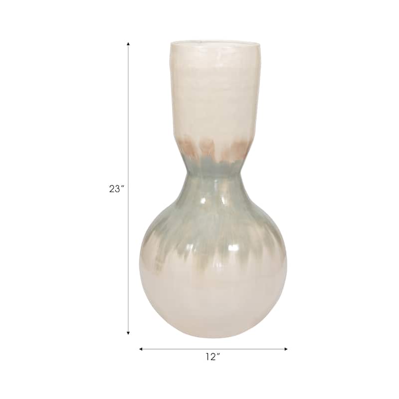 Sagebrook Home Metal Pearl Ombre Novelty Bulbous Vase