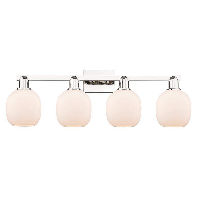 Innovations Lighting 716-4W-11-33 Belfast Vanity Belfast 4 Light 33" - Polished Nickel / Matte White