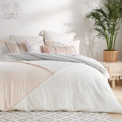 Peri Home Colorblock Fringe Comforter and Sham Set