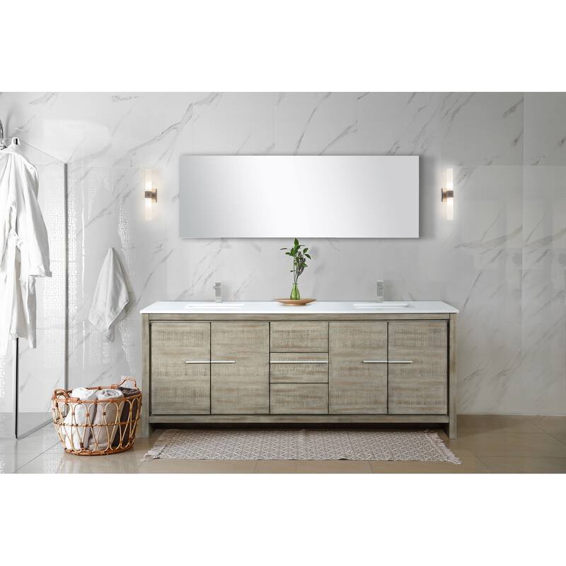 Lafarre 24 in W x 20 in D Rustic Acacia Bath Vanity, Cultured Marble Top and 18 in Mirror