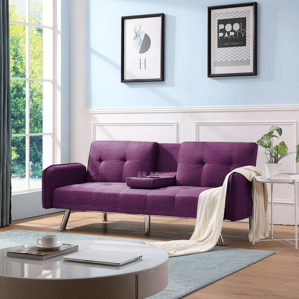 Small couch with on sale cup holders