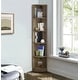 preview thumbnail 53 of 104, Q-Max 5-tier Wood Display Corner Bookcase Distressed Natural Wood