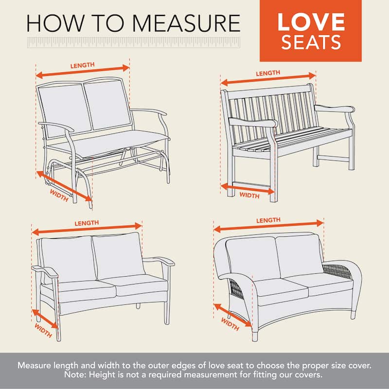 Modern Leisure® Chalet Patio Loveseat Cover, 2-Pack, 57.5"L x 38"W x 38"H, Beige