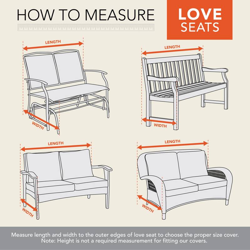 Modern Leisure Garrison Waterproof Outdoor Patio Loveseat Cover, 82.5"W x 38"D x 38.25"H, Heather Gray