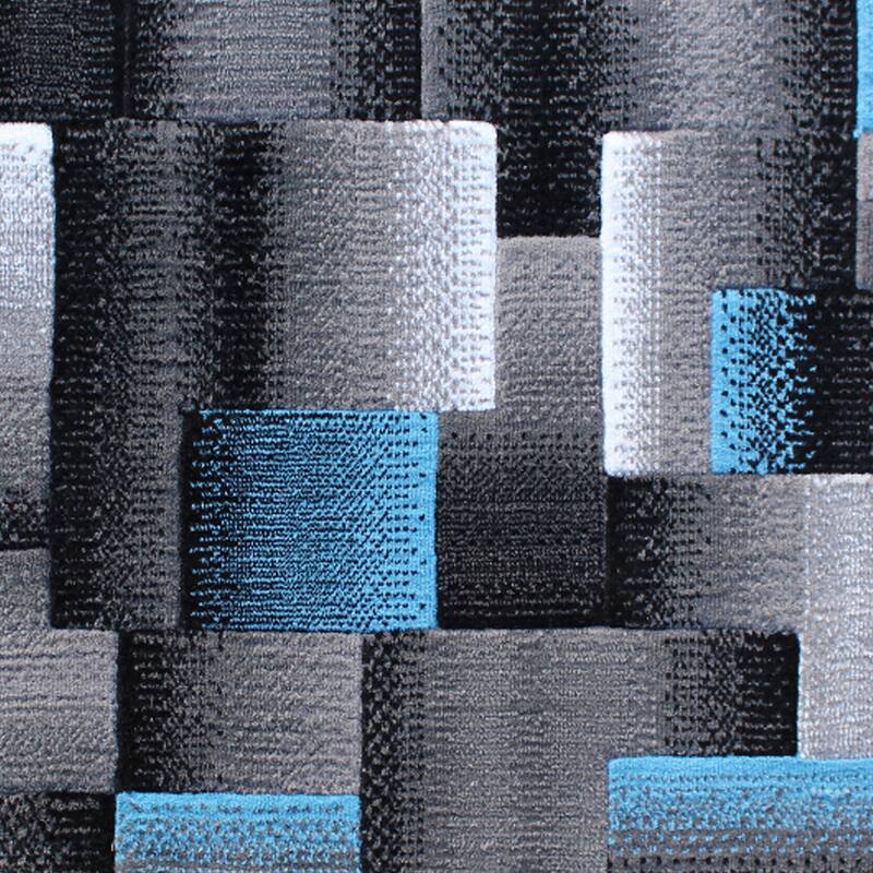Modern Geometric Style Color Blocked Indoor Area Rug