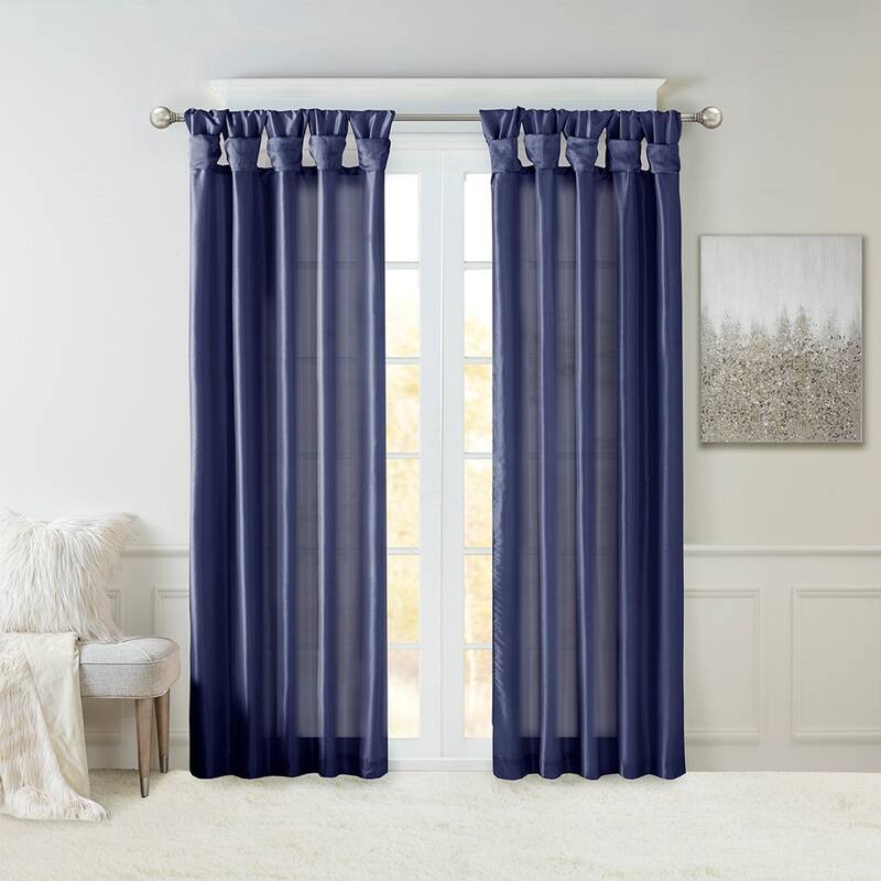 Twist Tab Lined Window Curtain Panel 50x108"