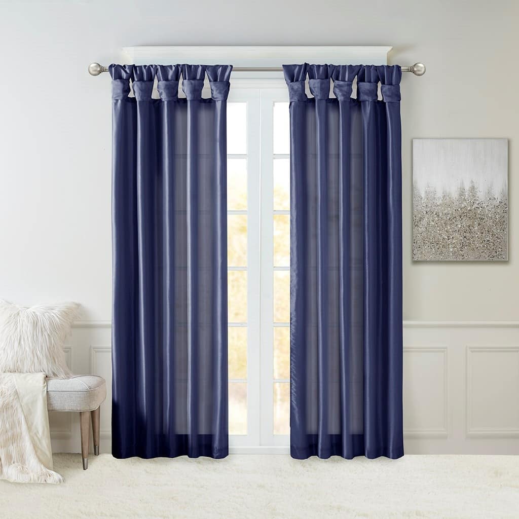 Twist Tab Lined Window Curtain Panel