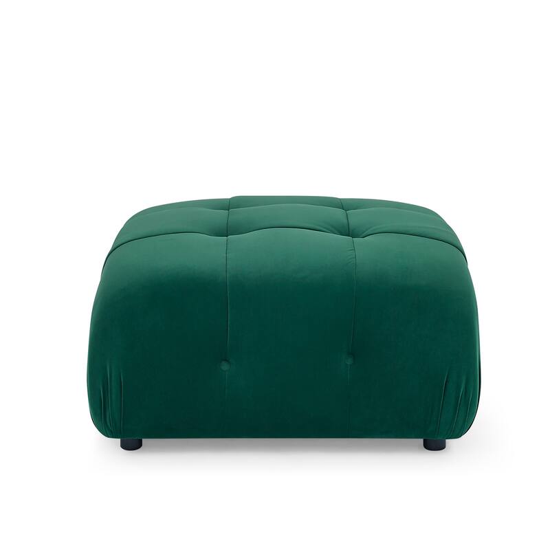 Cake-like Modular Couch Velvet L-shaped Sectional Sofa with Chaise, DIY Combination Seats & Ottoman Set of 4 for Living Room