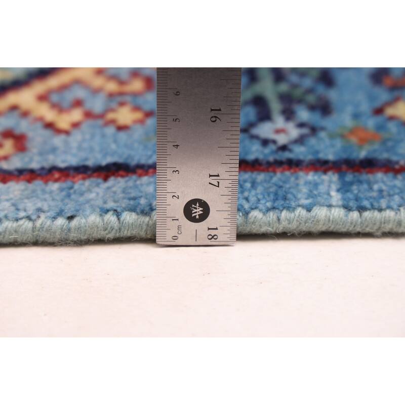 ECARPETGALLERY Hand-knotted Peshawar Ziegler Sky Blue Wool Rug - 5'8 x 7'11