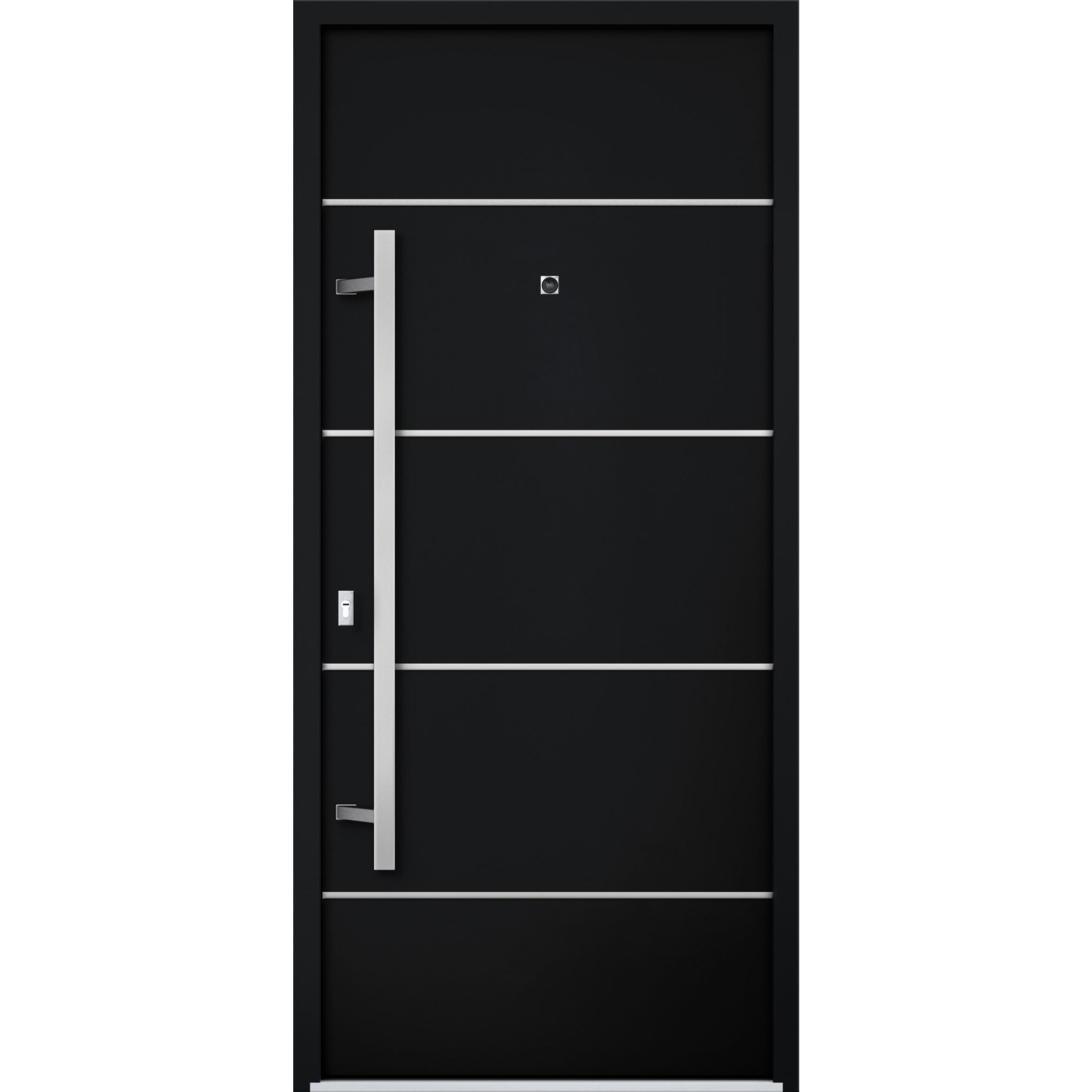 VDOMDOORS Deux 6083 Black Enamel Steel Exterior Door
