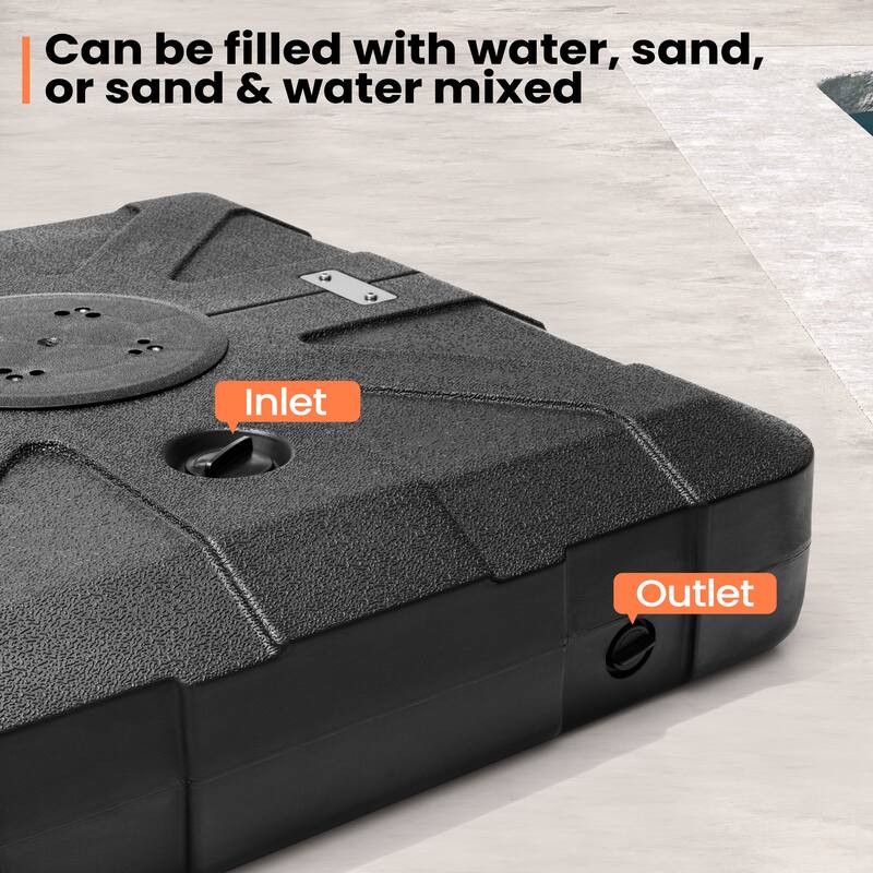 Pellebant Outdoor 10 FT Square Cantilever Patio Umbrella with Wheel Base