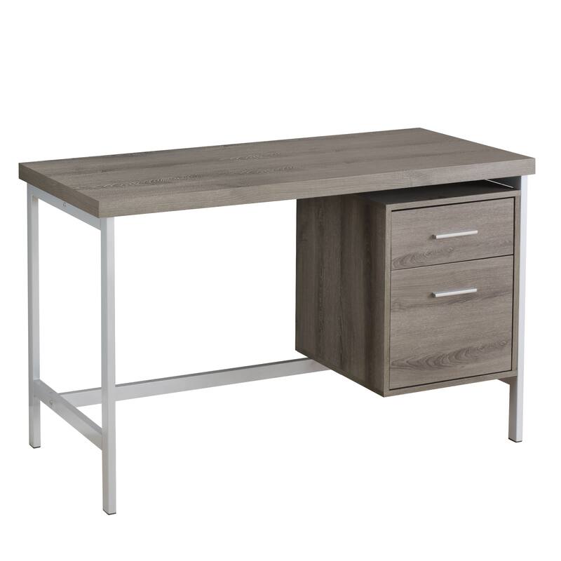 Contemporary Rectangular Office Desk with 2 Drawers and Pedestal Base Ideal for Home Office or Study