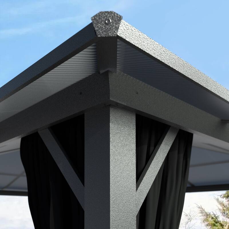 VEIKOUS 13' x 10' Outdoor Double Hardtop Gazebo for Patio with Netting
