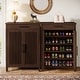 preview thumbnail 4 of 25, Shoe Storage Cabinet with Louvered Doors & Drawer, Wooden Shoe Rack for Closet, Entryway