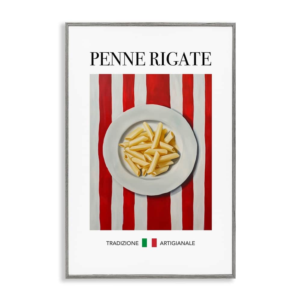 Stupell Traditional Penne Rigate Pasta Framed Giclee Art Design By Andreas Magnusson