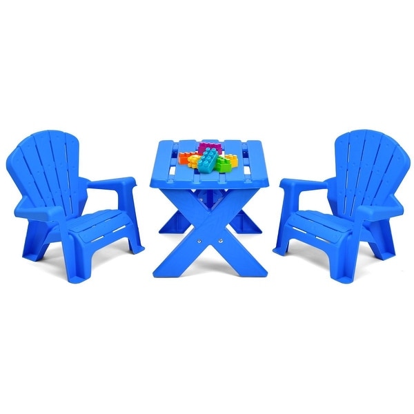 3 Piece Plastic Children Table Chair Set Table size 19.5 x 16