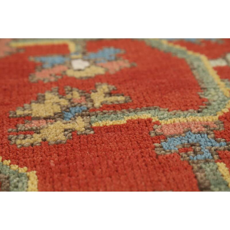 Hand Knotted Oriental 100% Wool Carpet Traditional Floral Red Heriz (serapi) Area Rug - 10' 1'' X 7' 11''
