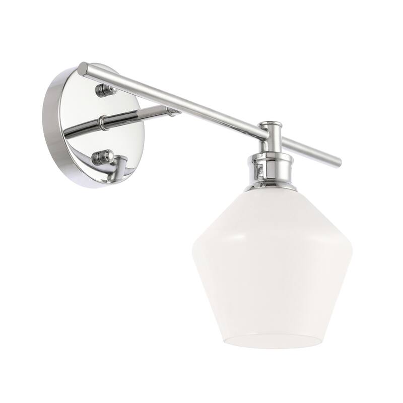 Gerald 1-Light Glass Right Wall sconce - 14.7/10.2 - 14.7/10.2