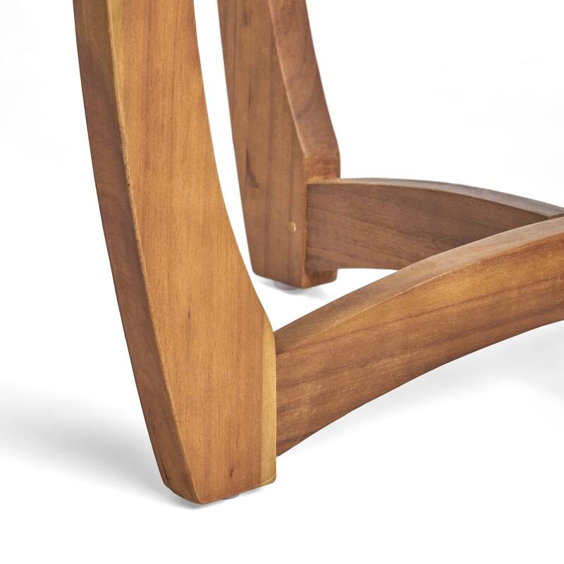 Christopher Knight Home - Solterra Outdoor Acacia Wood 3-Piece Conversation Set with Wicker Chairs and Cushions