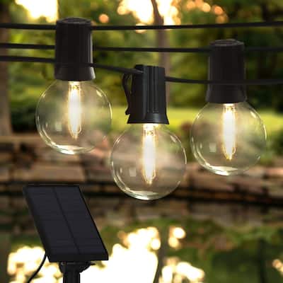 Brightech Ambience Pro 12-Light 27 ft. Outdoor Solar 1W 2700k LED G45 Globe Bulb String-Light