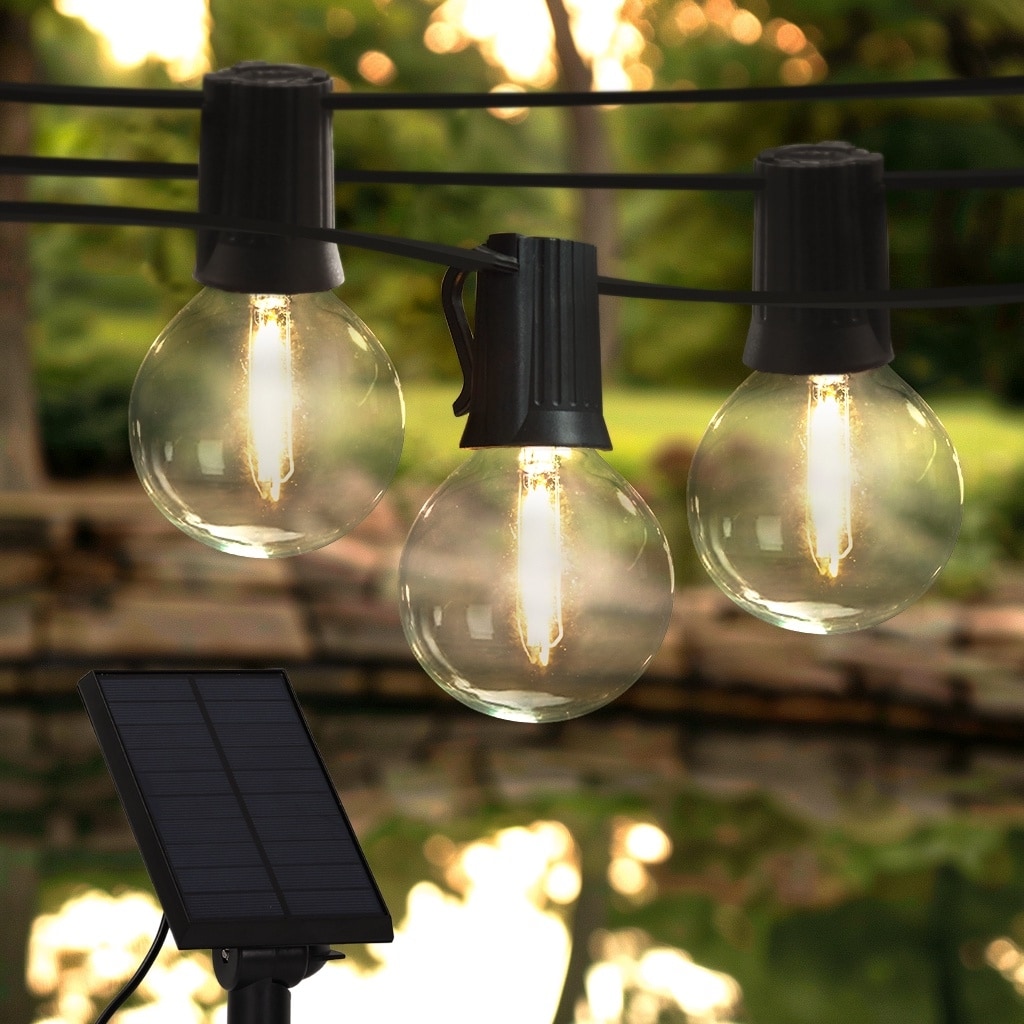 Brightech Ambience Pro 12-Light 27 ft. Outdoor Solar 1W 2700k LED G45 Globe Bulb String-Light