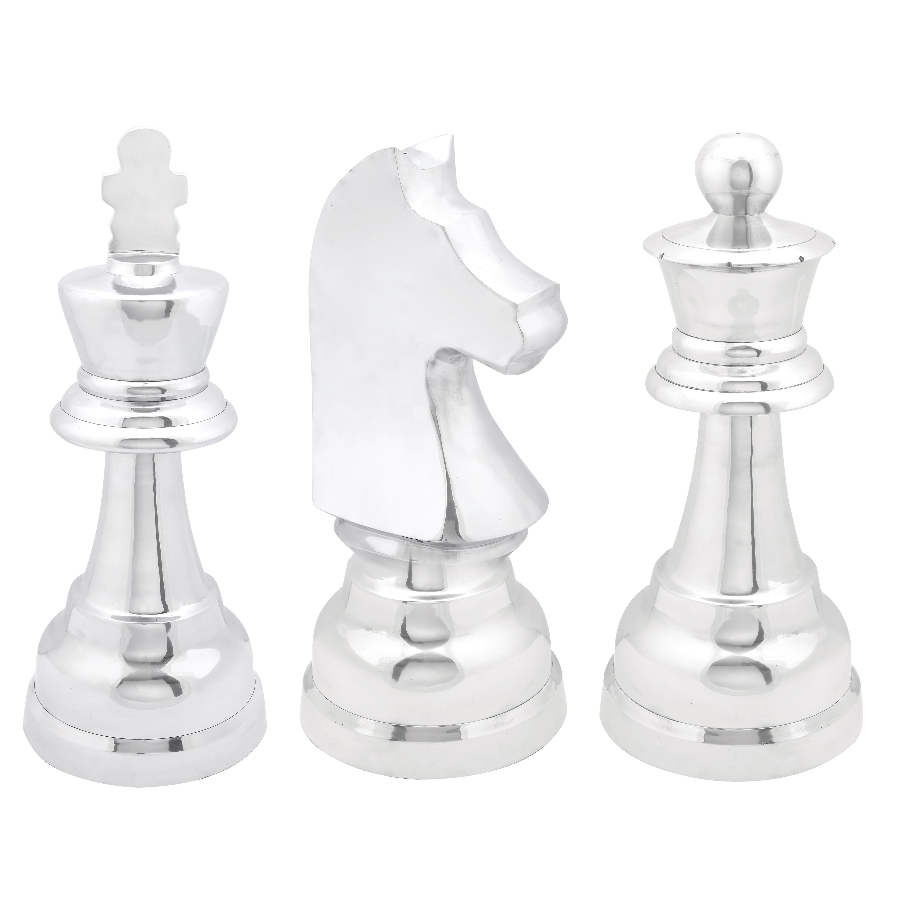 Metal Traditional Chess 3-piece Sculpture Set - On Sale - Overstock -  21065743