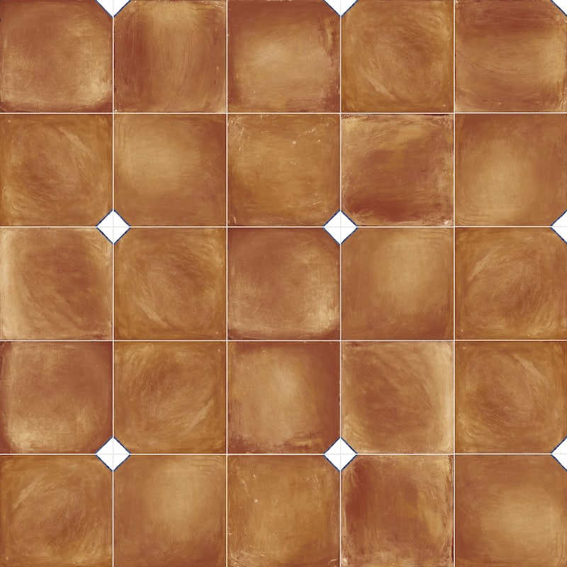 Merola Tile Sentier des Ocres Coin Blue 7-7/8" x 7-7/8" Porcelain Floor and Wall Tile