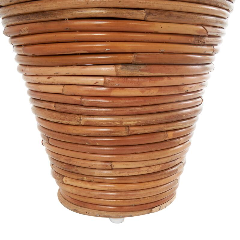 Brown Rattan Handmade Tall Wrapped Decorative Vase
