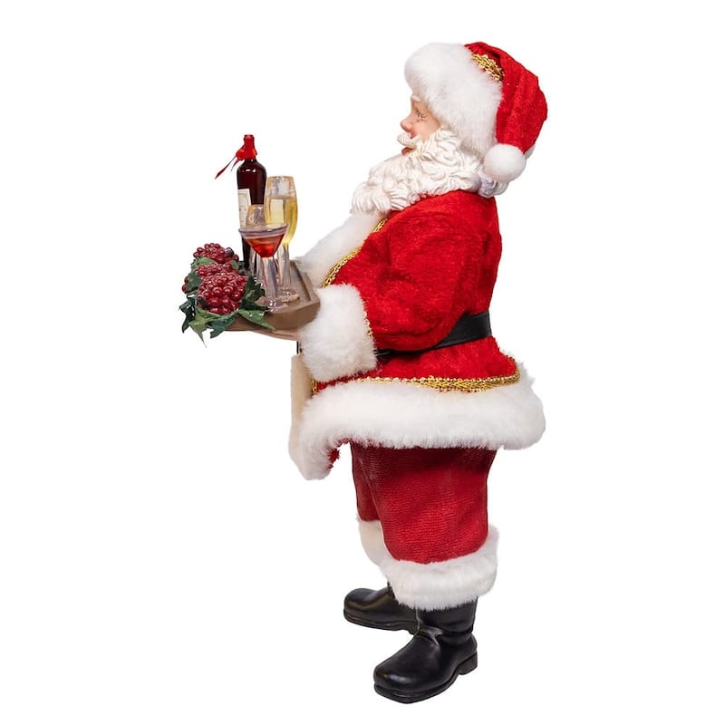 Kurt Adler 10.5-Inch Fabriche Wine Santa