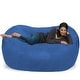 preview thumbnail 4 of 14, Large Memory Foam Microsuede Bean Bag Chair Loveseat Royal Blue Micro Suede