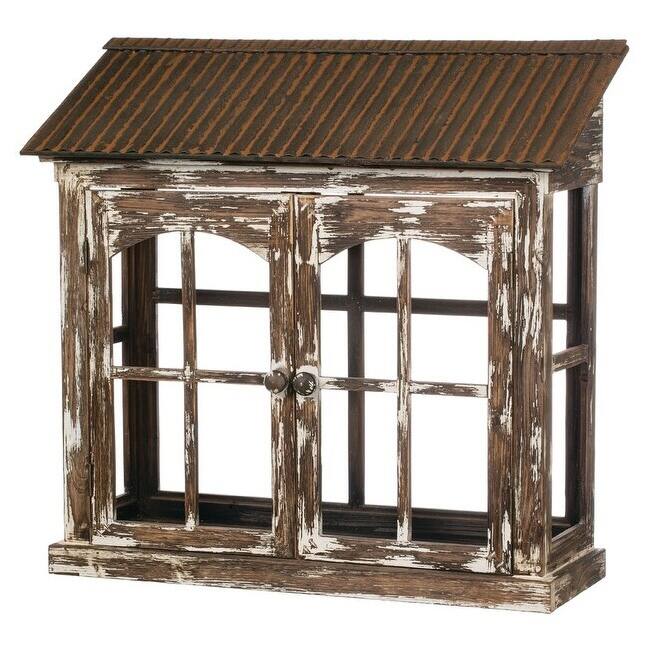View of Sullivans Large Wood Greenhouse Wall Planter Box - Overstock - 27725941