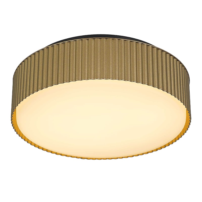 9 inch Brass LED Flush Mount - Antique Brass