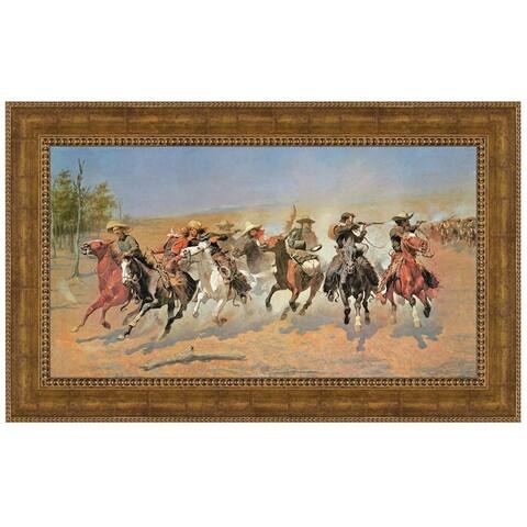 18.25X13.25 A DASH FOR THE TIMBER 1889 DESIGN TOSCANO american western art