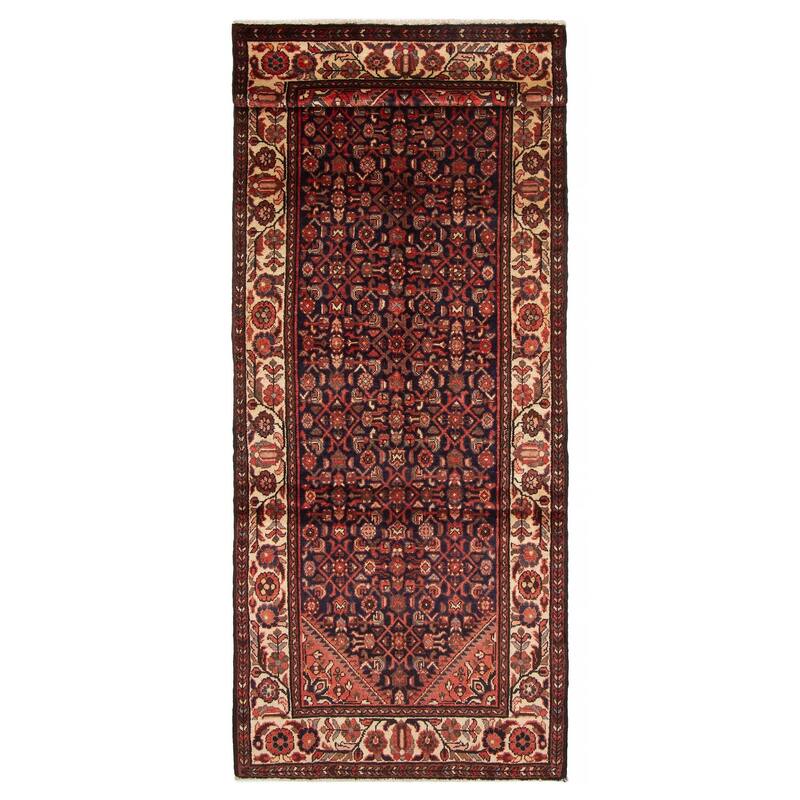 ECARPETGALLERY Hand-knotted Andelz Navy Wool Rug - 3'10 x 10'4 - Dark Navy - 3'10 x 10'4