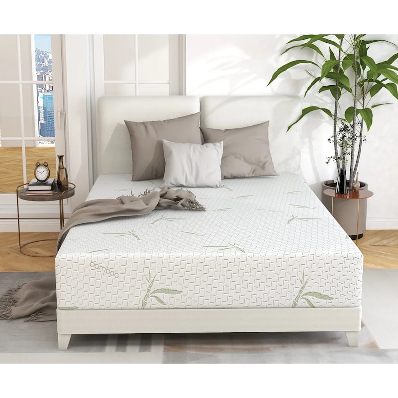 8 inch Gel Memory Foam Mattress, Cooling Medium Feel Bed Mattress in a Box, CertiPUR-US - Beige - Twin