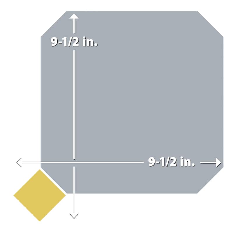 Merola Tile Vaudeville Octagon Humo with Taco Lima 7-7/8" x 7-7/8" Porcelain Floor and Wall Tile