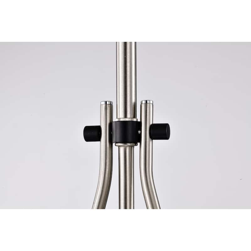 Admiral 1 Light Pendant - 6 Inches - Matte Black and Brushed Nickel Finish - White Opal Glass