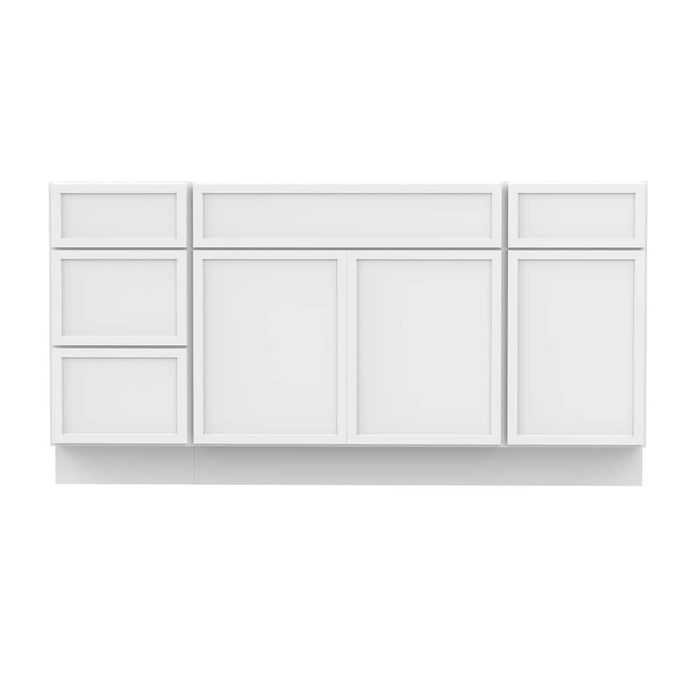 Vanity Art 69" Oak Freestanding Bathroom Vanity Cabinet without Top