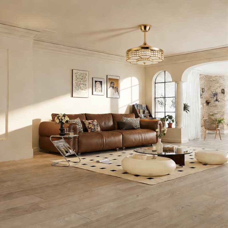 Sofucor 48" Ceiling Fan With Retractable Blades,Indoor with Light,Remote Control,Noiseless,for Patio Living Room,Bedroom