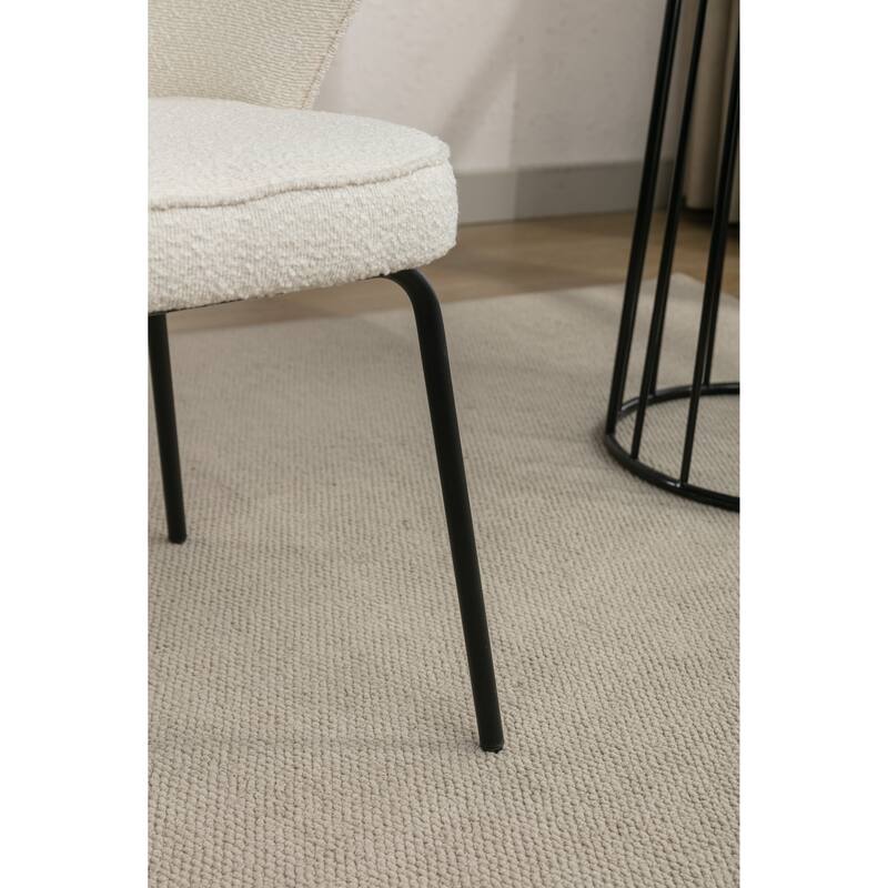 Modern 2 Piece Fabric Kitchen Dining Chair with Backrest, Cushions, Metal Legs for Dining Room Kitchen Living Room Bedroom