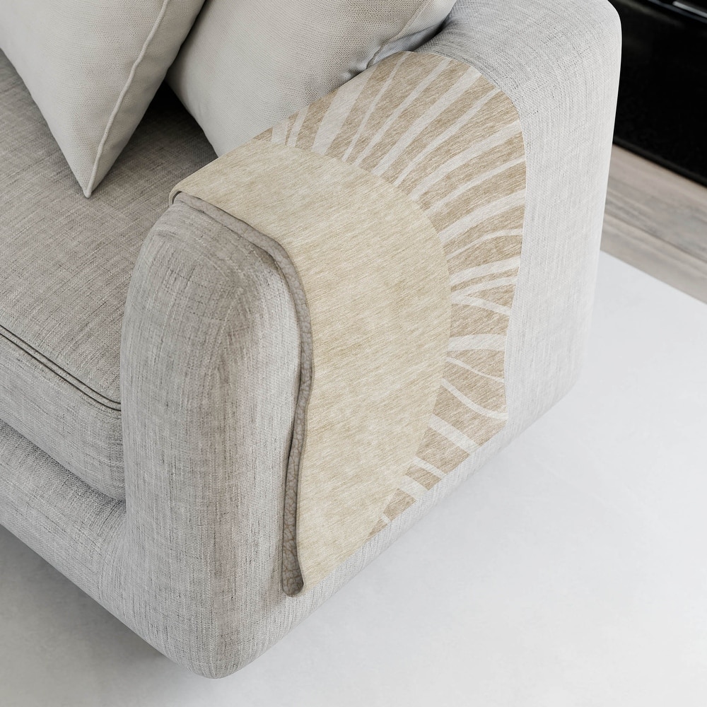 Premium Machine Washable Modern Sun Sherpa Throw Blanket