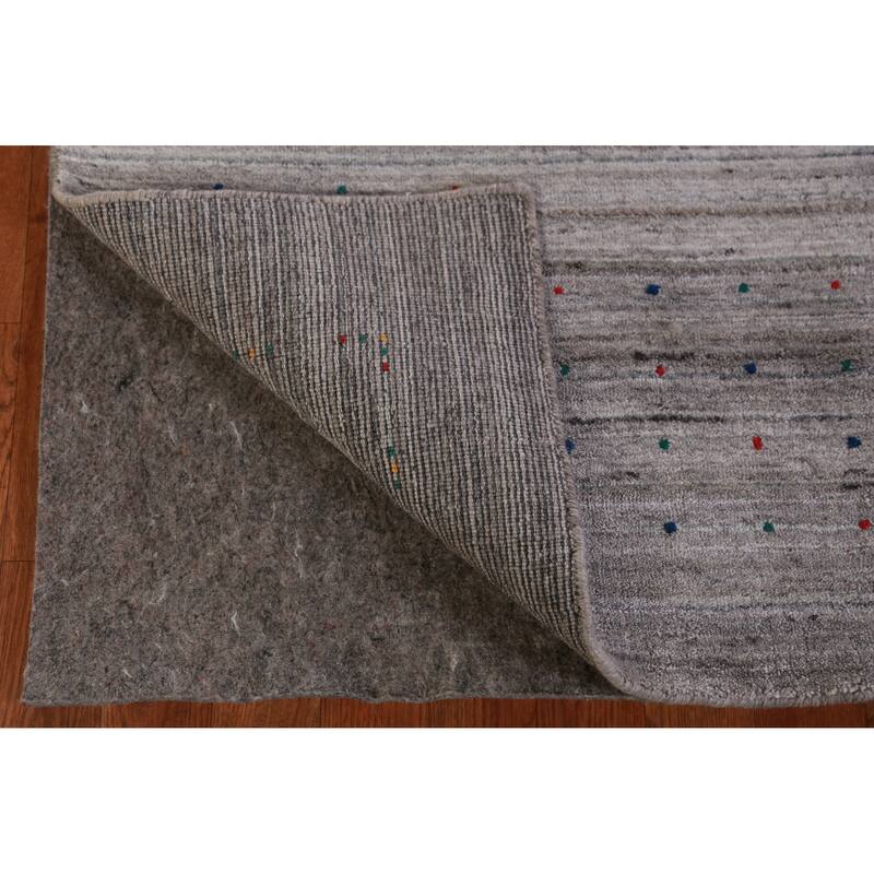 Hand Knotted Oriental 100% Wool Carpet Tribal Tribal Greys & Charcoal Gabbeh Area Rug - 12' 2'' X 9' 2''