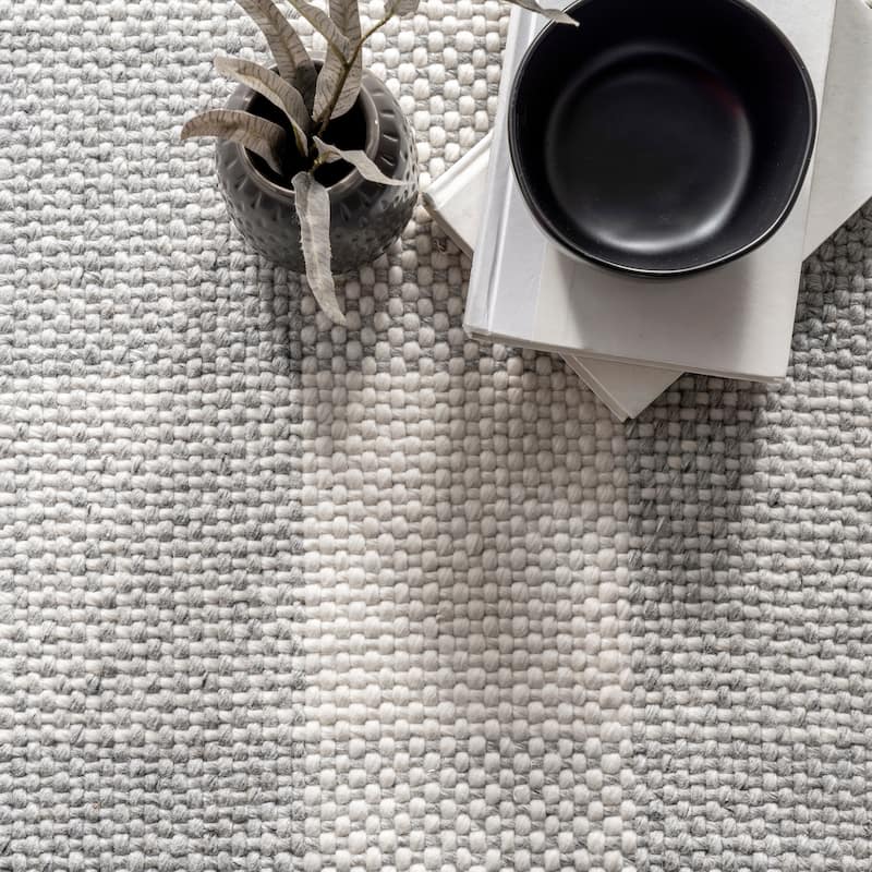 Nuloom Ellis Hand Woven Farmhouse Plaid Fringe Area Rug