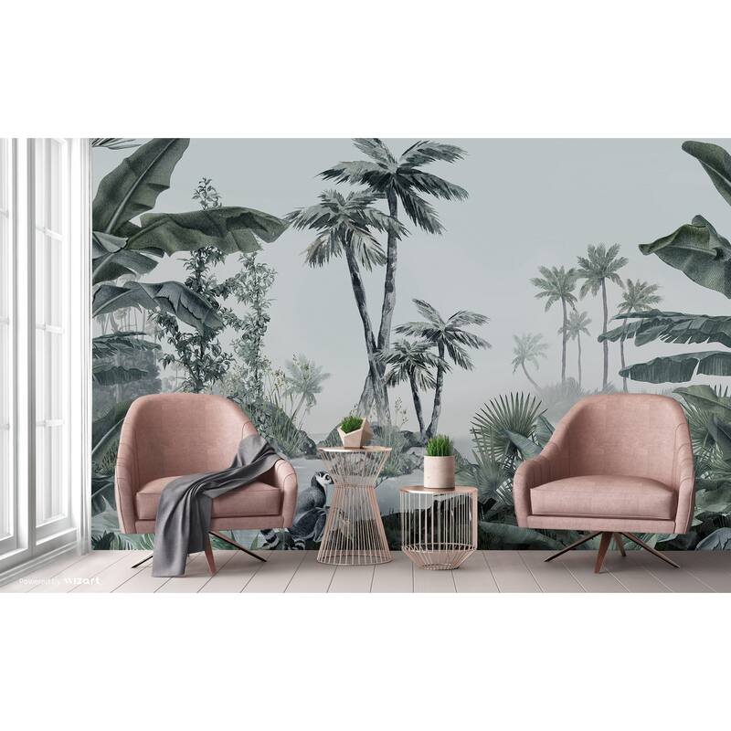 Tropical Lemur Paradise Wallpaper Mural