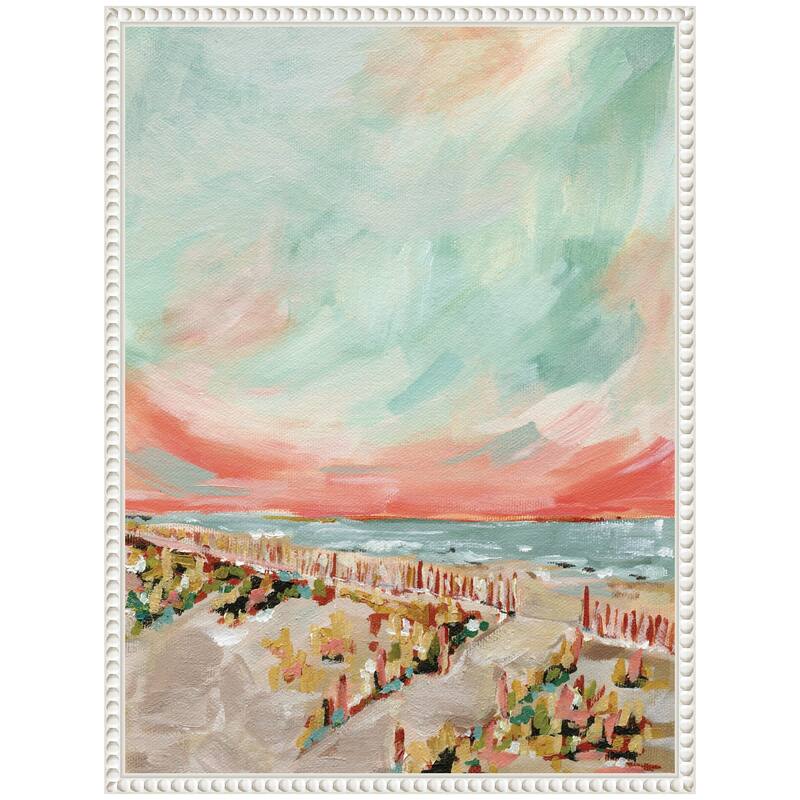 Kate and Laurel Sylvie Landscape 03 Beach Framed Canvas by Annie Quigley